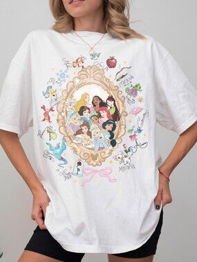 Disney Princess Mirror Portrait Aesthetic T-Shirt